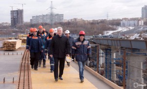Сегодня мэр города Москвы Сергей Собянин проинспектировал ход строительных работ на одном из участков Северо-западной хорды