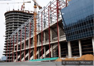 На фото стадион ЦСКА в стадии строительства