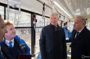 Мэр Москвы Сергей Собянин осмотрел трамваи нового поколения «Витязь-М»
