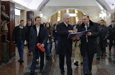 Мэр Москвы Сергей Собянин оценил итоги реконструкции на станции "Бауманская"