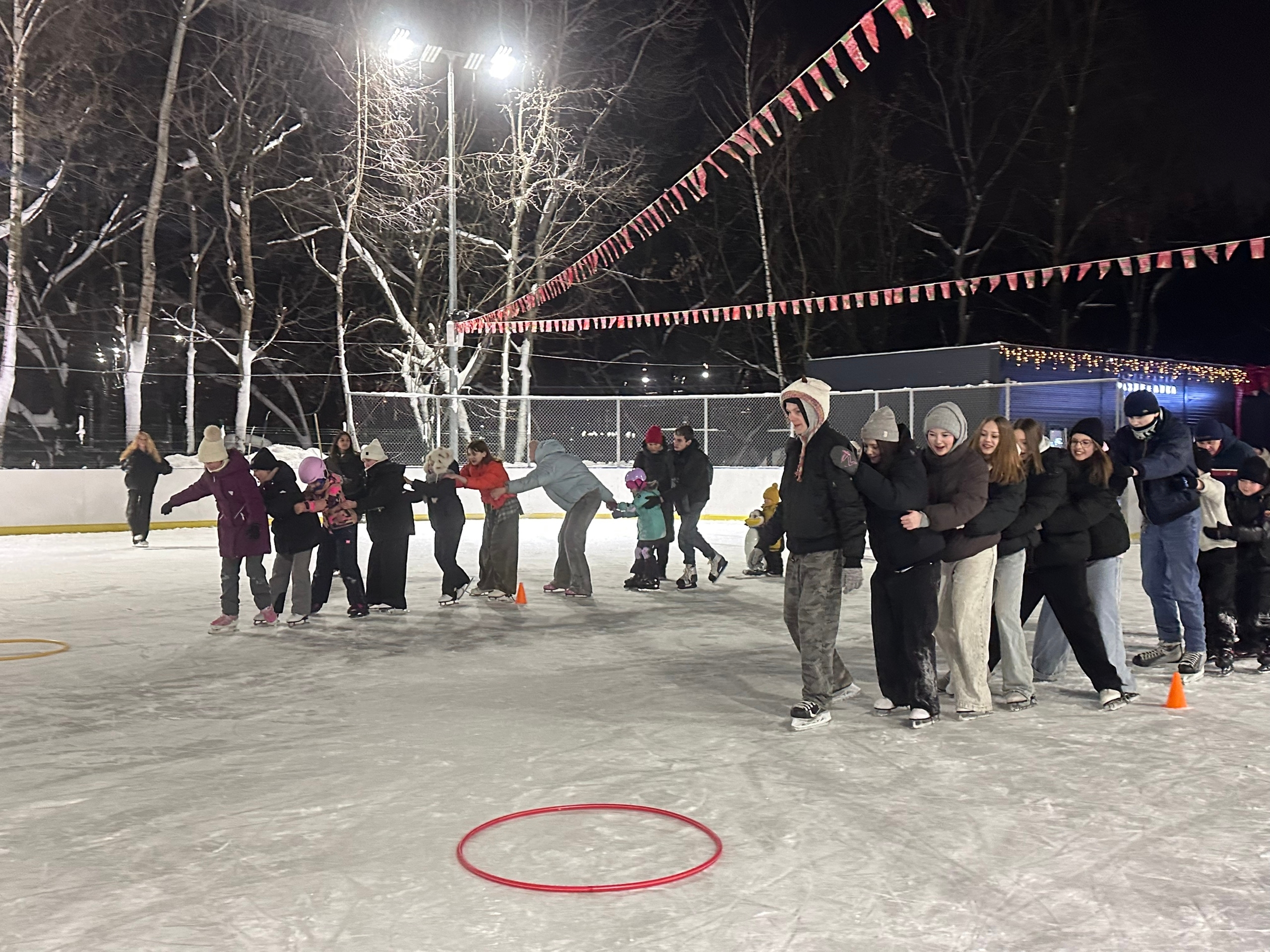 Ледовая дискотека прошла в районе Нагатино-Садовники. Фото: страница Молодежной палаты района Нагатино-Садовники в социальных сетях